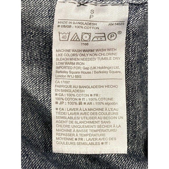 GAP Factory Shirt Women’s S Blue Denim Long Sleeve Button Up Casual Top - Picture 7 of 9